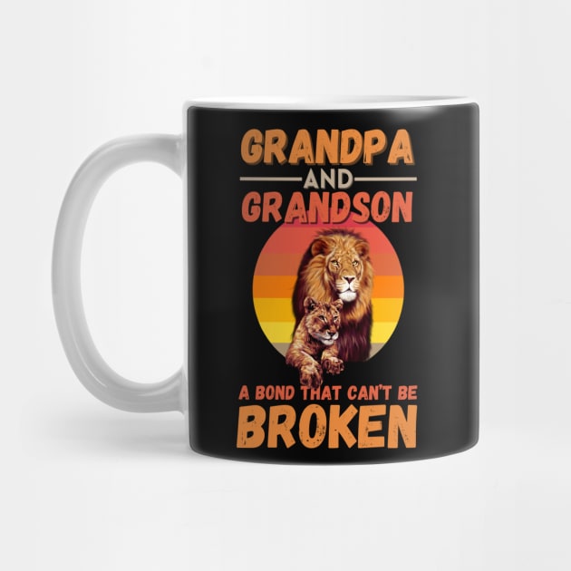 Grandpa And Grandson A Bond That Can’t Be Broken Retro Sunset Lion by JustBeSatisfied